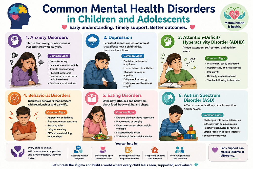 Common Mental Health Disorders in Children and Adolescents