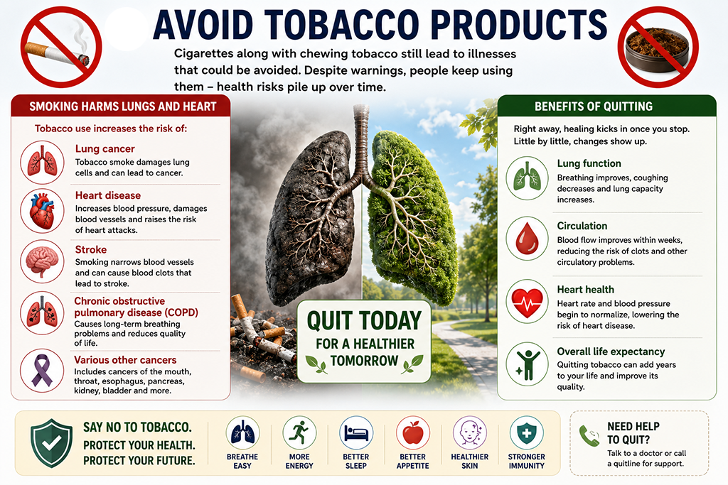 Avoid tobacco products
