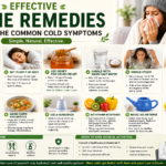 Effective home remedies to soothe common cold symptoms including honey, ginger tea, steam inhalation, hydration, rest, and warm soups for natural cold relief
