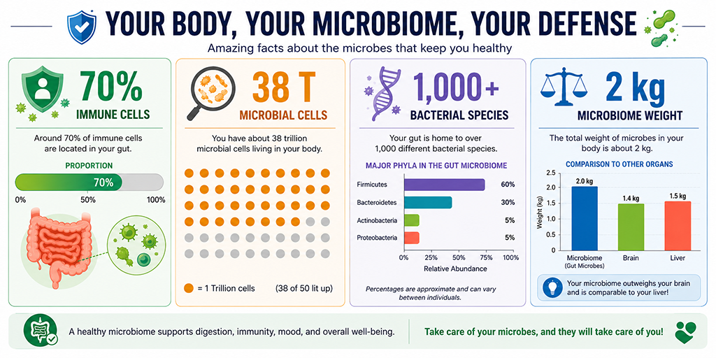 b12d3 Your body microbiome defense