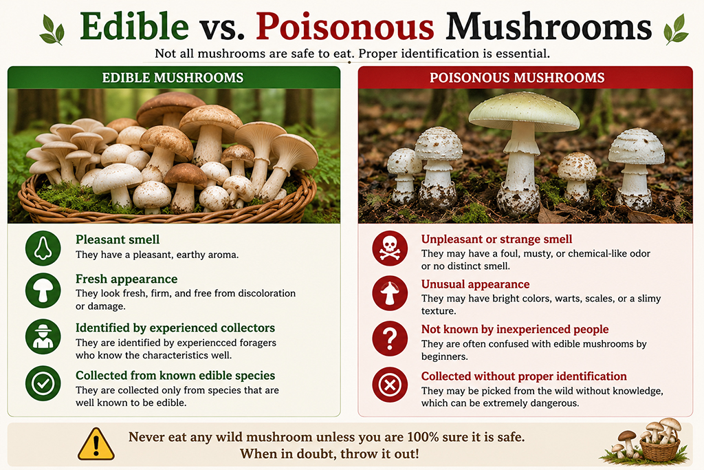 Edible vs. Poisonous Mushrooms