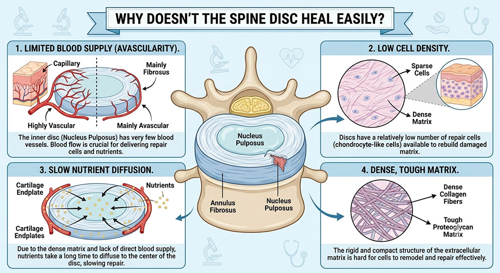 Why Doesn't the Disc (Spine Regeneration) Heal Easily