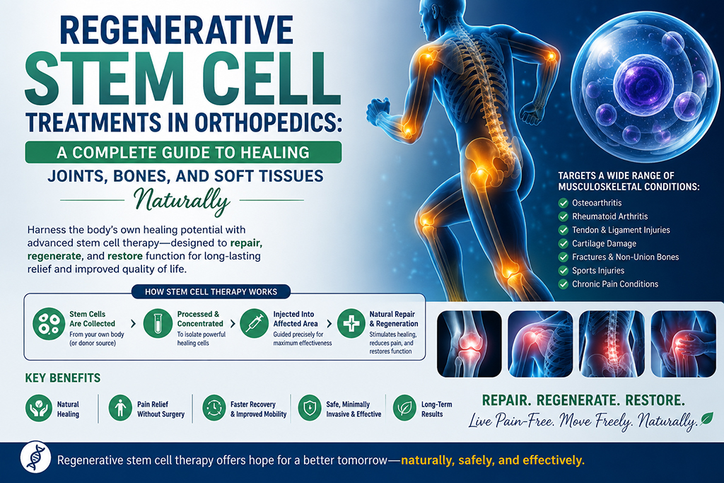 Regenerative Stem Cell Treatments in Orthopedics: A Complete Guide to Healing Joints, Bones, and Soft Tissues Naturally