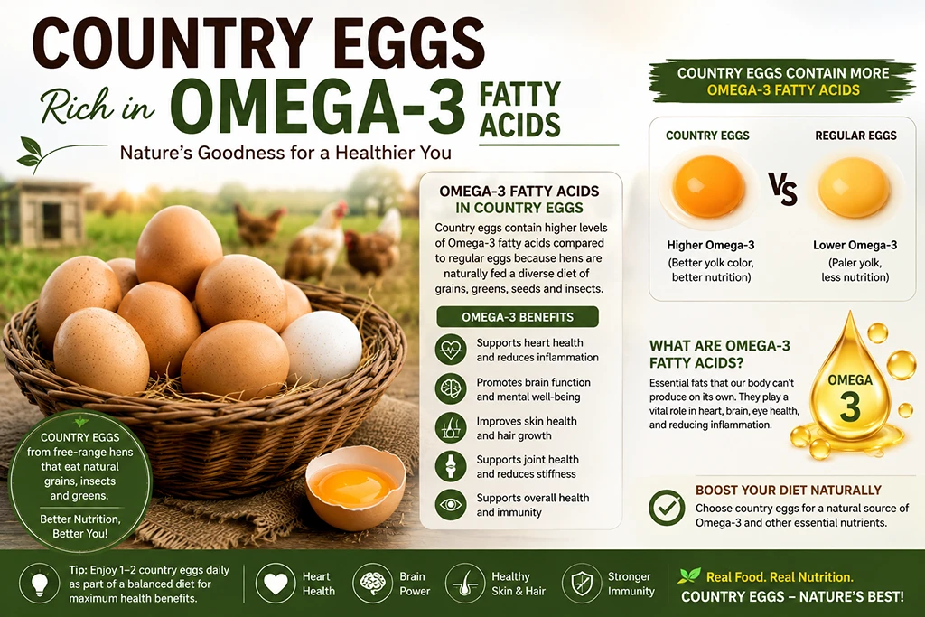 Country eggs and omega-3 fatty acids