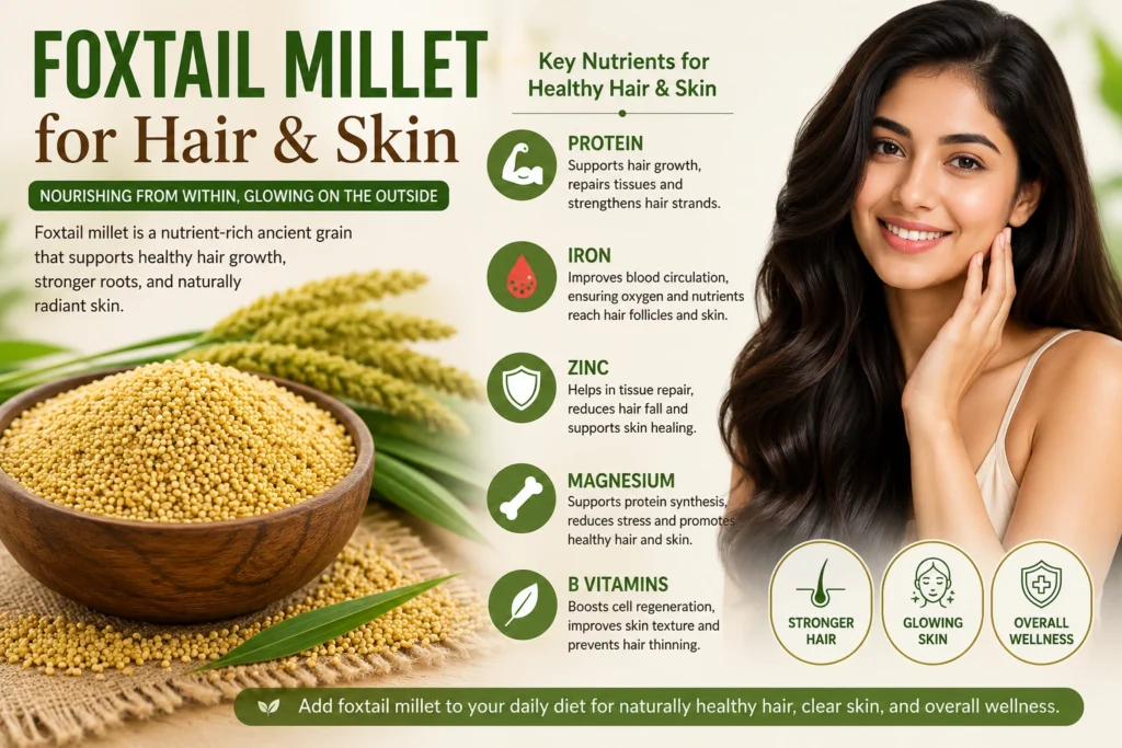 Foxtail millet for hair and skin