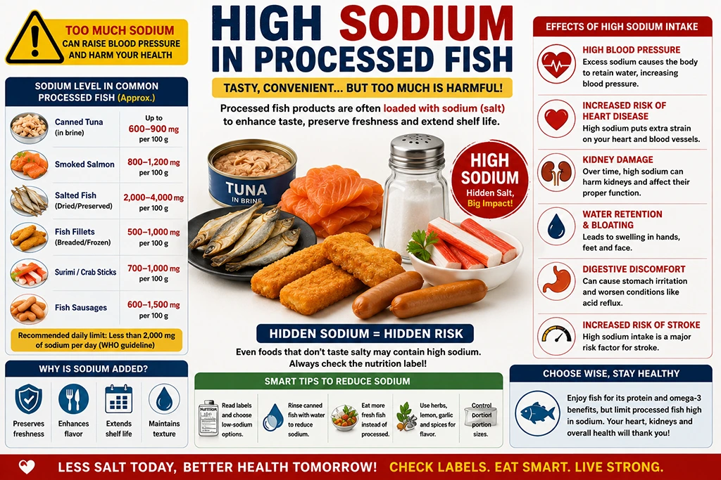 High sodium in processed fish
