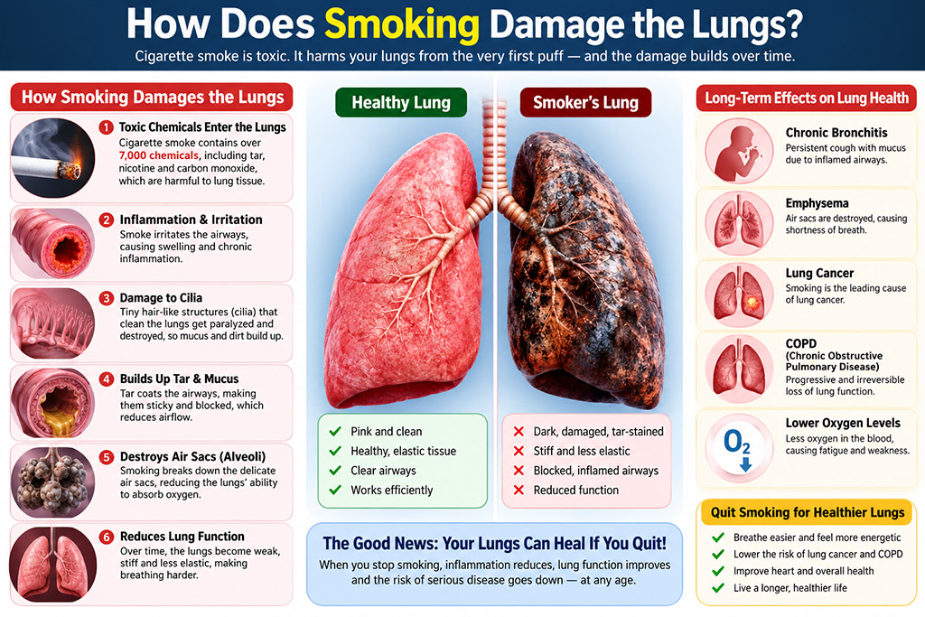 How Does Smoking Damage the Lungs