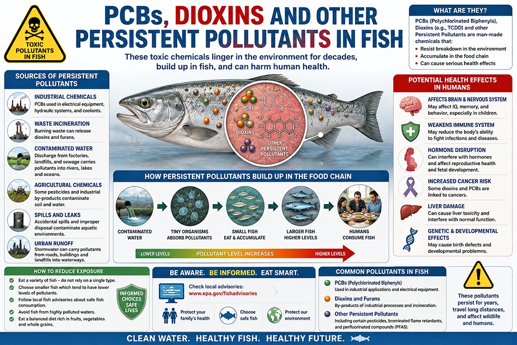 PCBs dioxins and other persistent pollutants in the fish