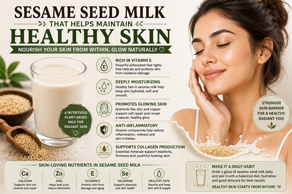 Sesame seed milk that helps maintain healthy skin