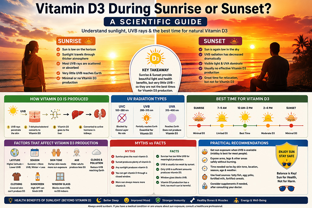 Vitamin D3 During Sunrise or Sunset