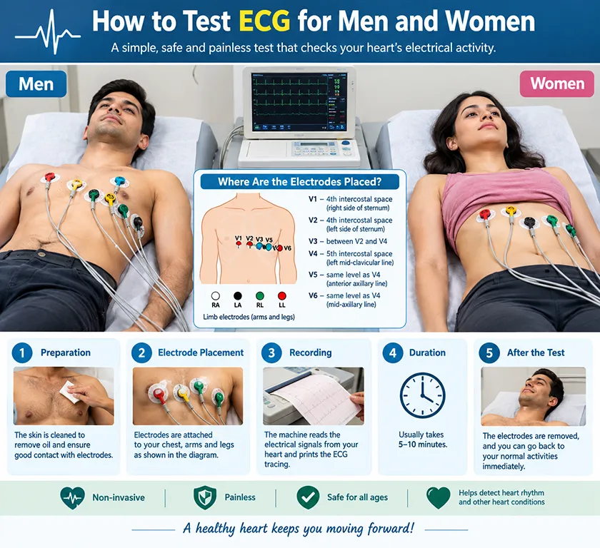 ECG, 2D Echo, TMT and Angiogram