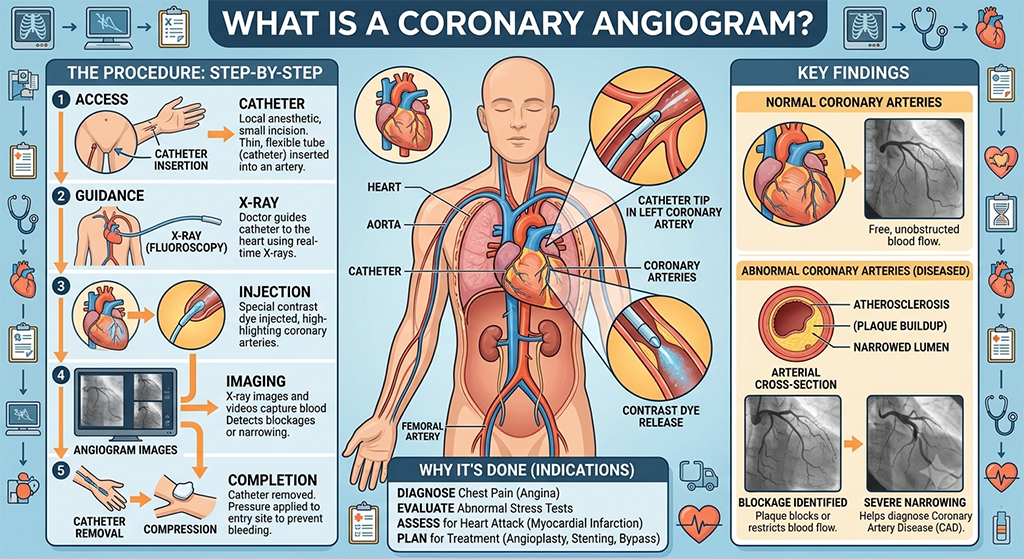 What does an angiogram show
